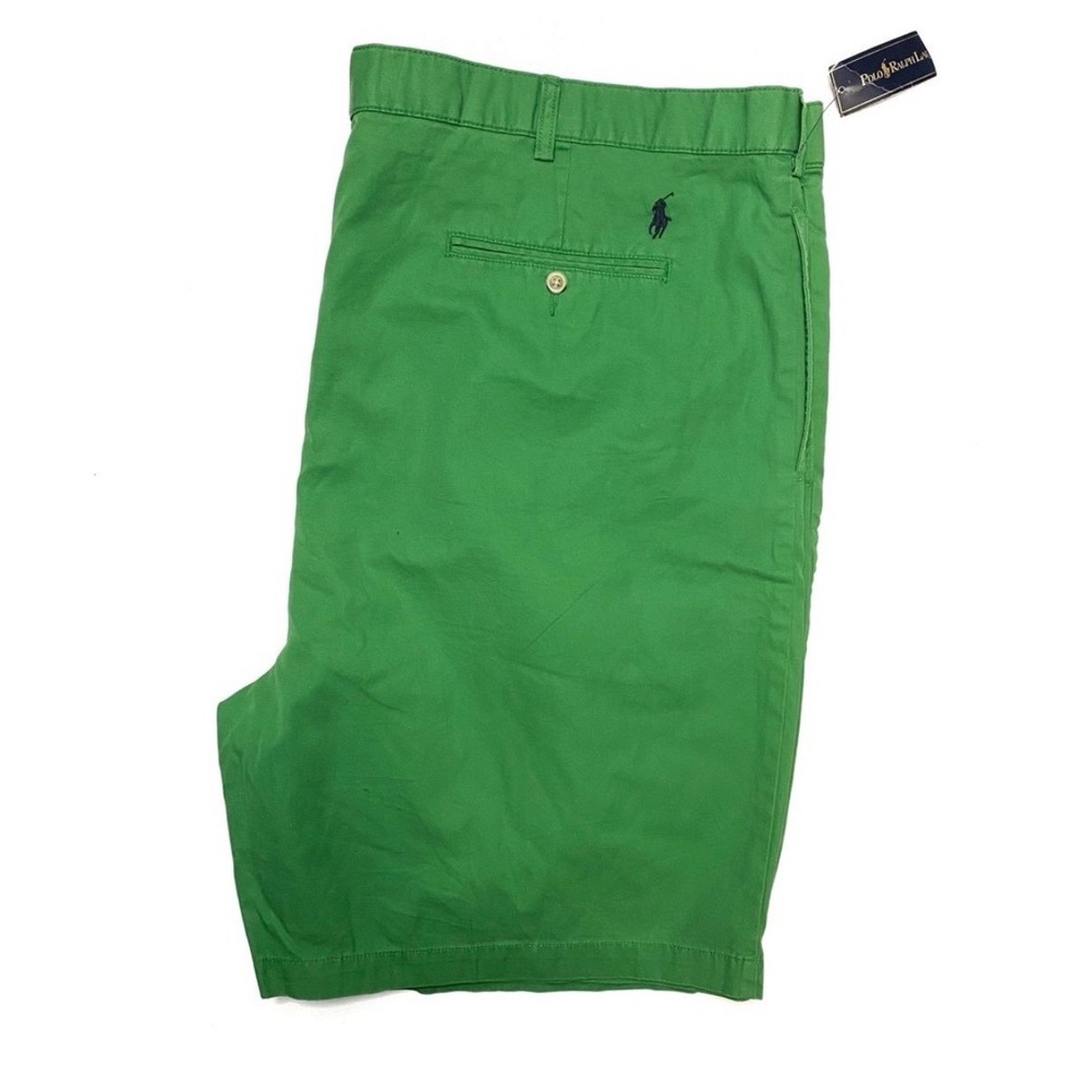 Polo Ralph Lauren Mens Green Tyler Big Pleated Cotton Chino Shorts NWT 48 - Picture 5 of 10